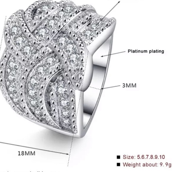 NEW 925 STERLING SILVER DIAMOND BRIDAL RING - Picture 6 of 6